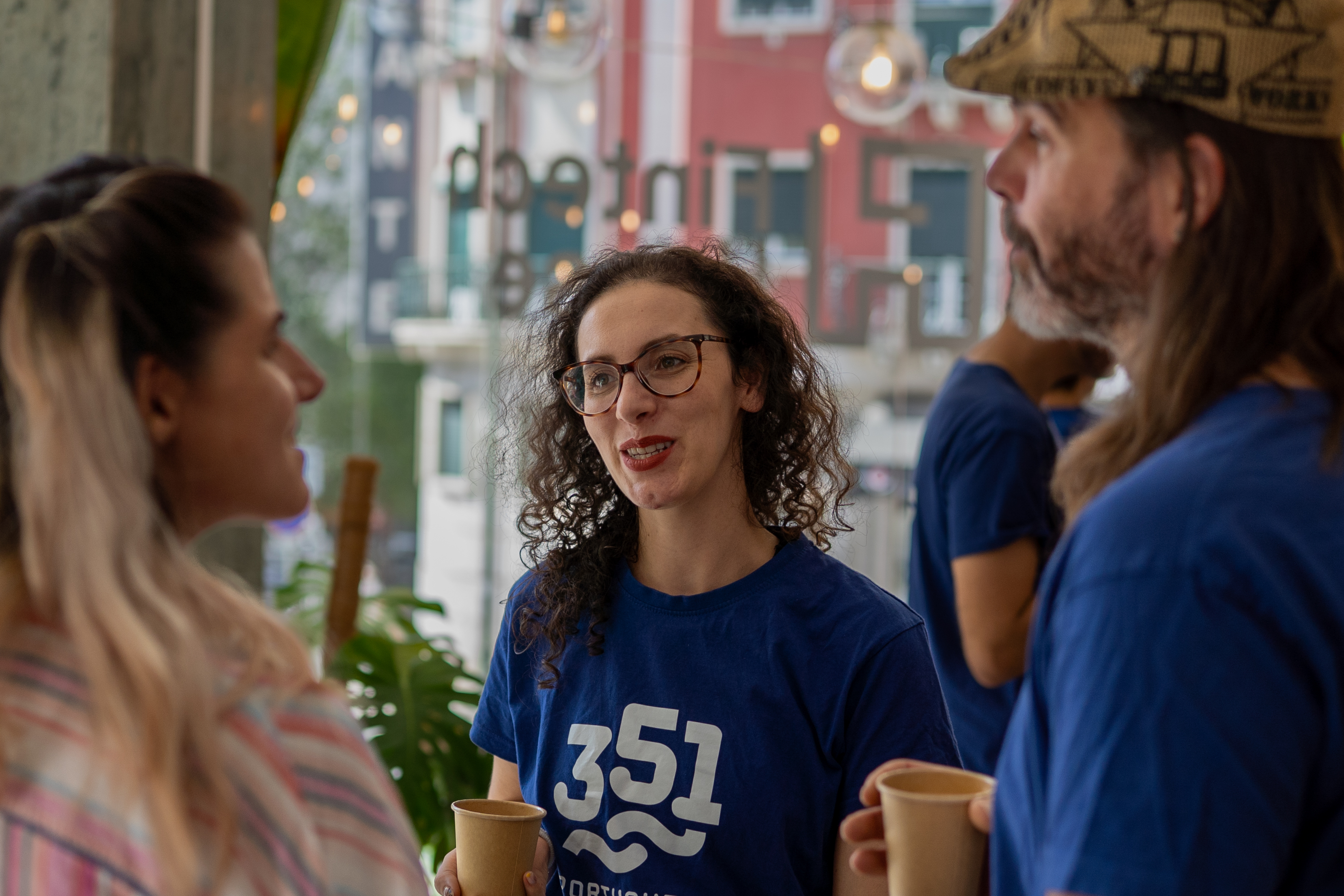 Startup founders collaborating in modern workspace