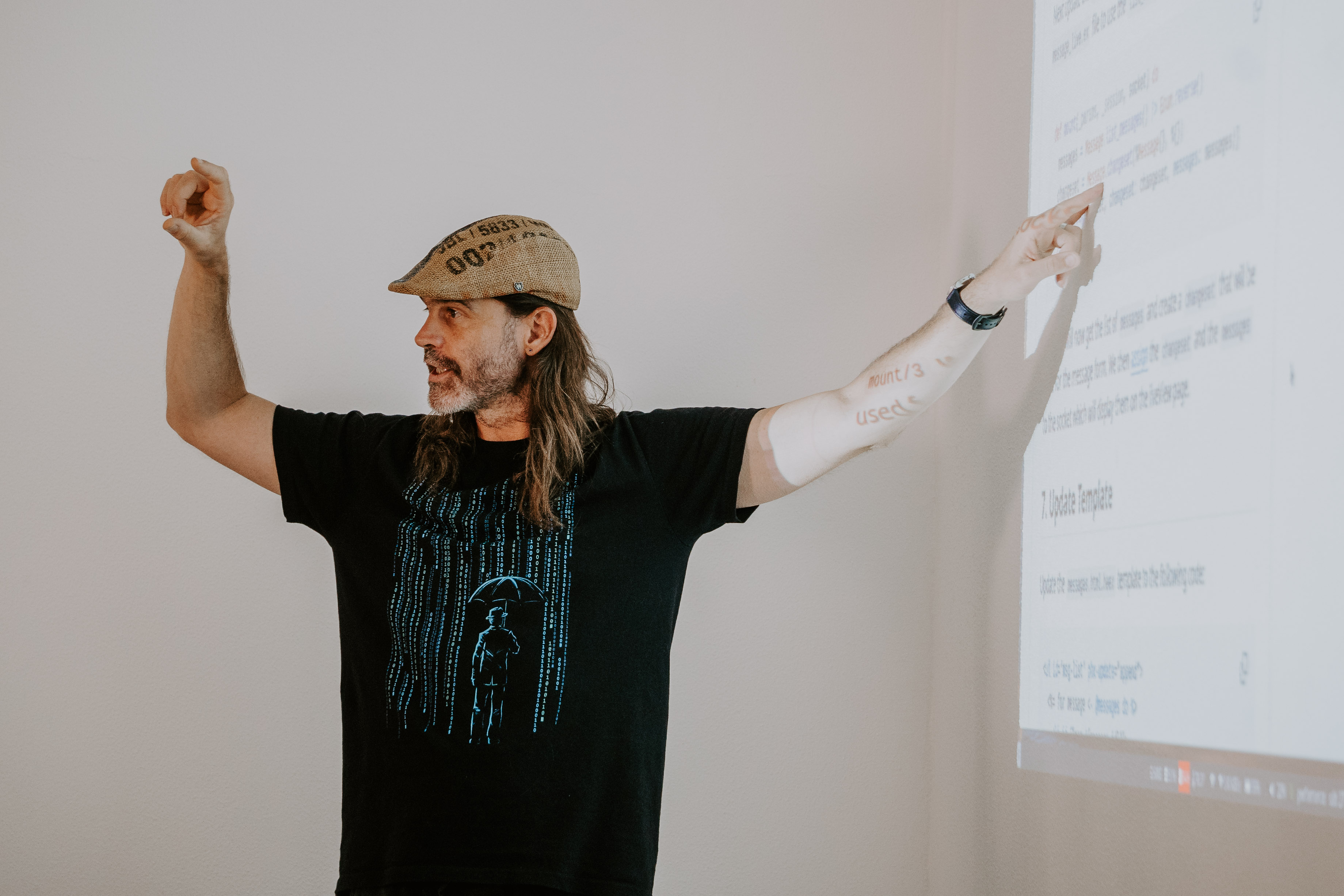 Founder presenting at startup accelerator program